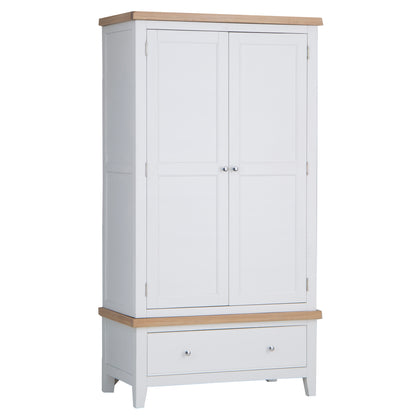 Earlham White Painted & Oak Wardrobe - 2 Door
