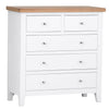 Earlham White Painted & Oak Chest of Drawers - 2 Over 3