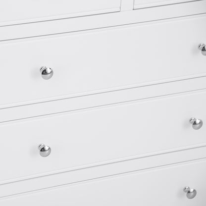 Earlham White Painted & Oak Chest of Drawers - 2 Over 3