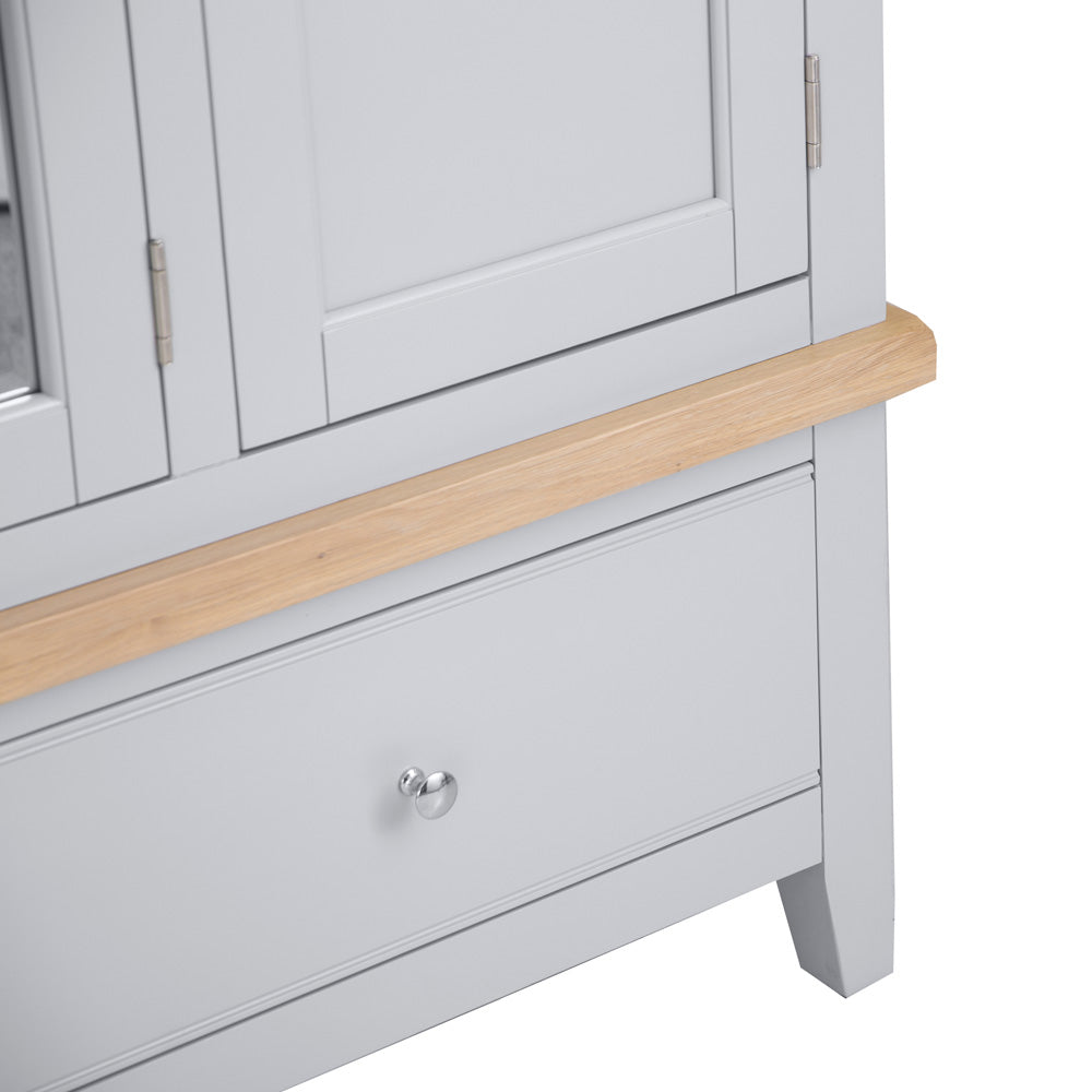 Earlham Grey Painted & Oak Wardrobe - 3 Door