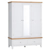 Earlham White Painted & Oak Wardrobe - 3 Door