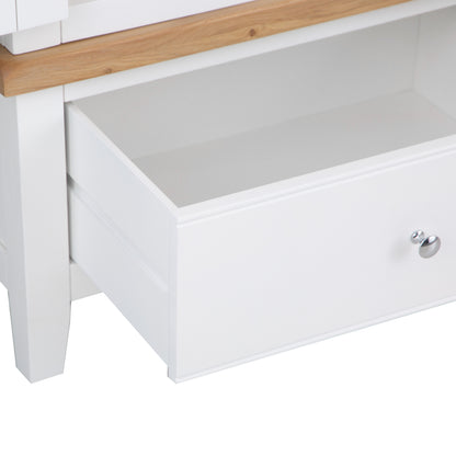 Earlham White Painted & Oak Wardrobe - 3 Door