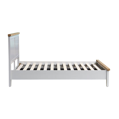 Earlham Grey Painted & Oak Bed Frame - 4ft6 Double