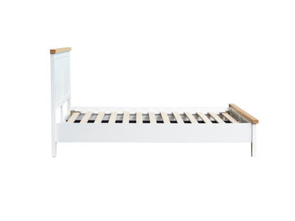 Earlham White Painted & Oak Bed Frame - 4ft6 Double