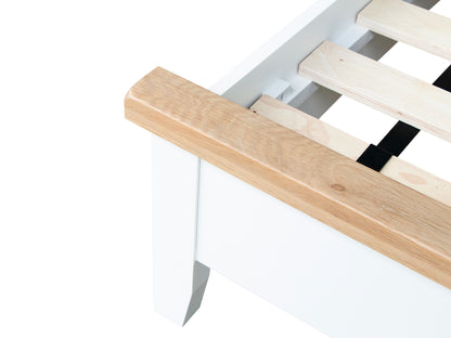 Earlham White Painted & Oak Bed Frame - 4ft6 Double