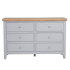 Earlham Grey Painted & Oak Chest of Drawers - 6 Drawer