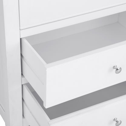 Earlham White Painted & Oak Chest of Drawers - 6 Drawer