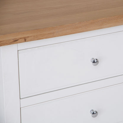 Earlham White Painted & Oak Chest of Drawers - 6 Drawer