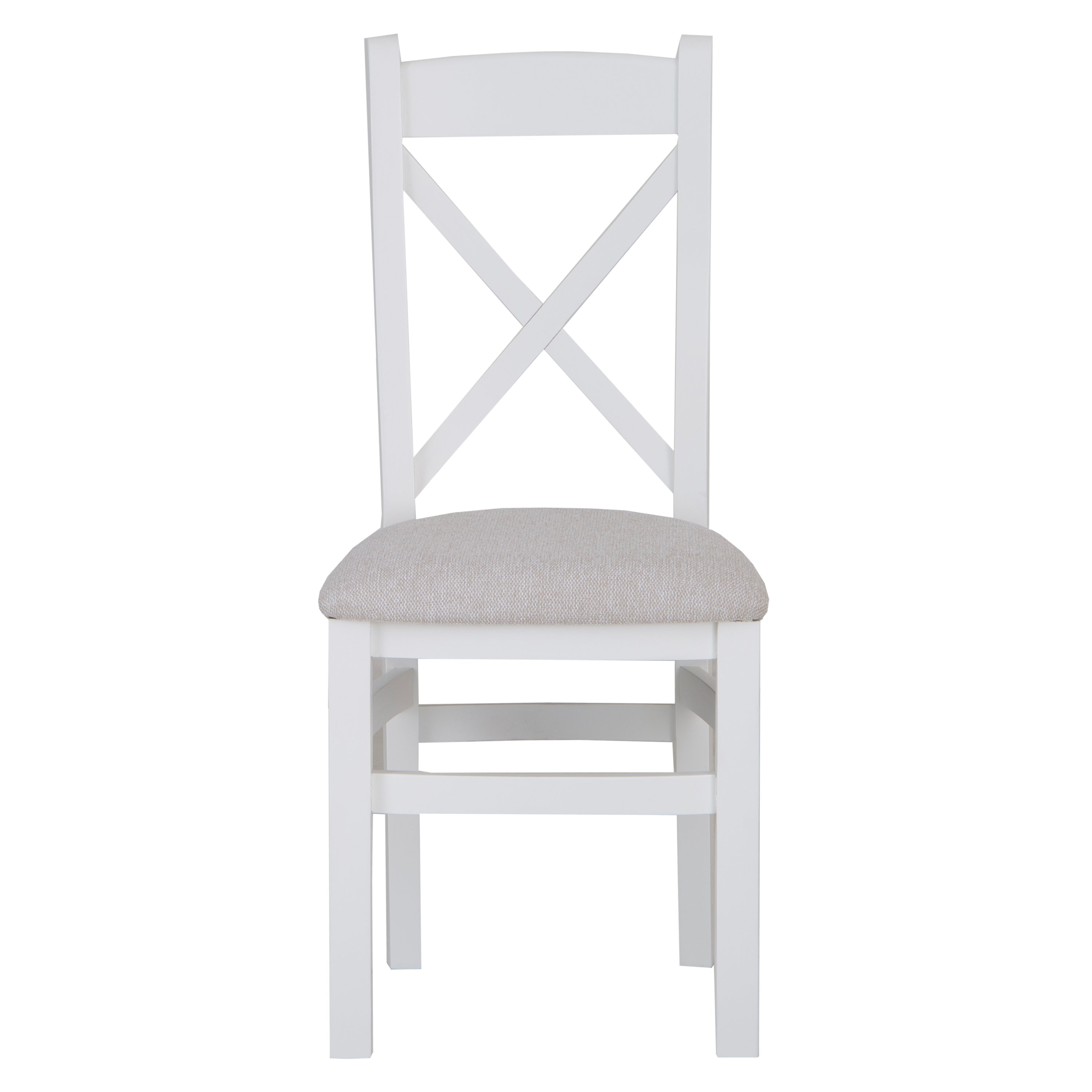 Earlham White Painted & Oak Cross Back Chair Fabric Seat