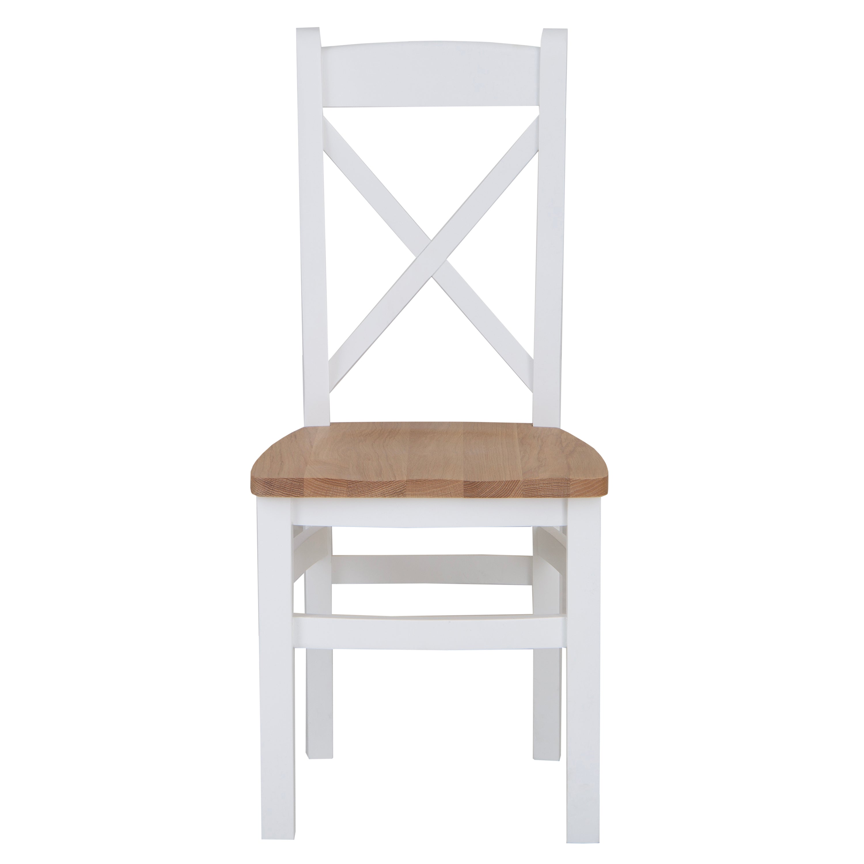 Earlham White Painted & Oak Cross Back Chair Wooden Seat