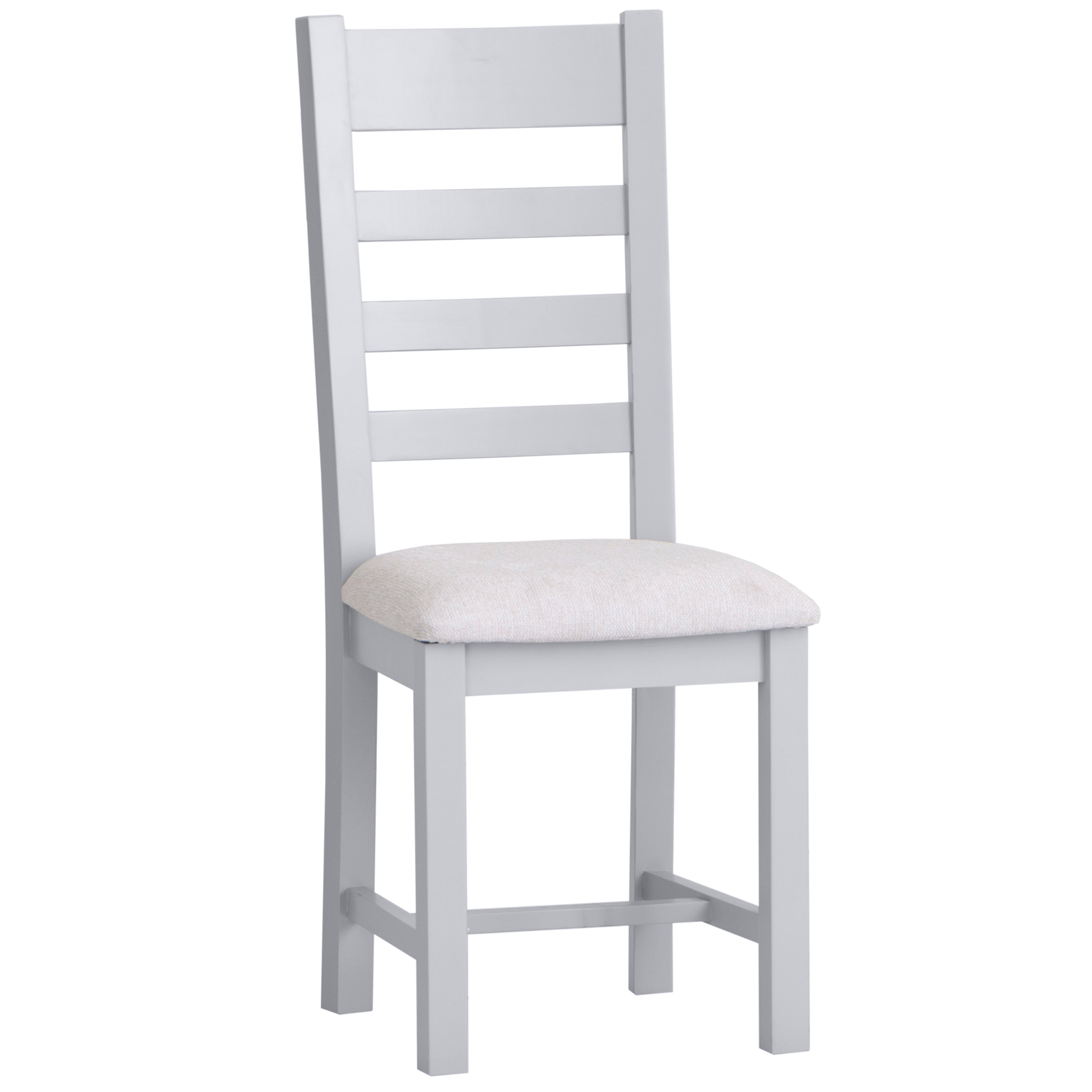 Earlham Grey Painted & Oak Ladder Back Chair Fabric Seat