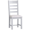 Earlham Grey Painted & Oak Ladder Back Chair Fabric Seat