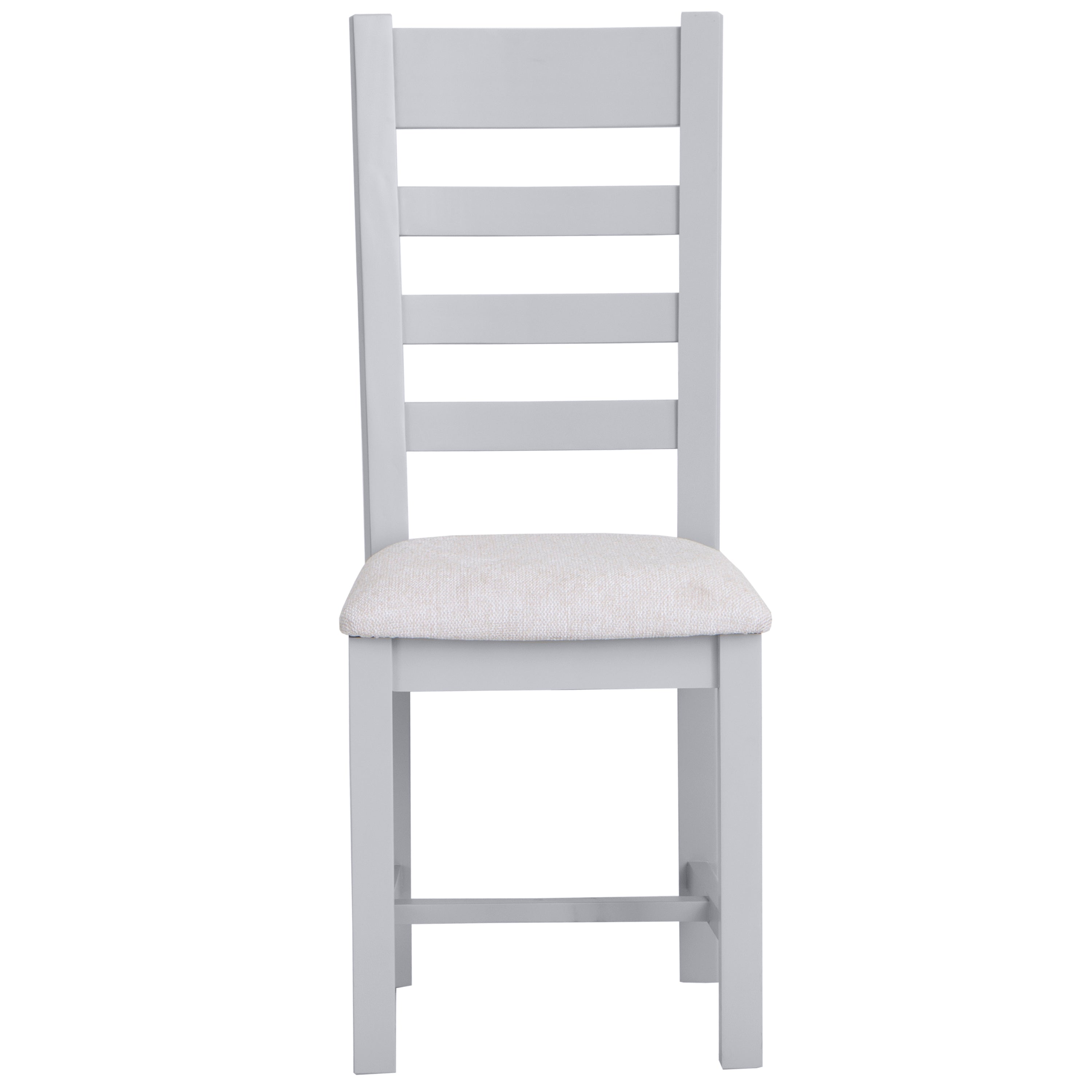 Earlham Grey Painted & Oak Ladder Back Chair Fabric Seat