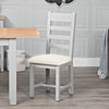 Earlham Grey Painted & Oak Ladder Back Chair Fabric Seat