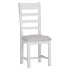 Earlham White Painted & Oak Ladder Back Chair Fabric Seat
