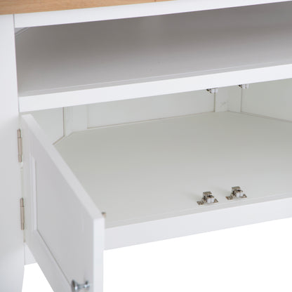 Earlham White Painted & Oak Corner TV Unit