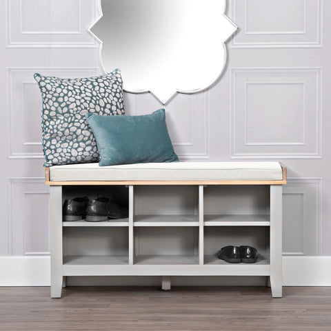 Earlham Grey Painted & Oak Hall Bench