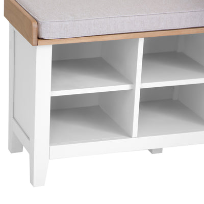 Earlham White Painted & Oak Hall Bench