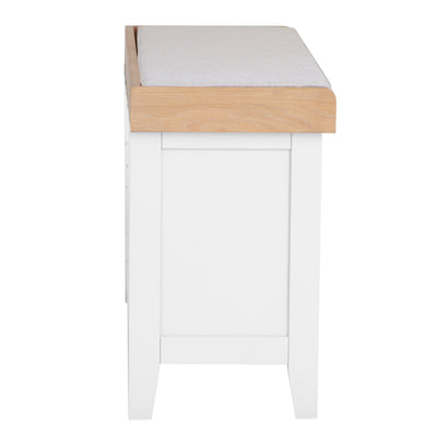 Earlham White Painted & Oak Hall Bench