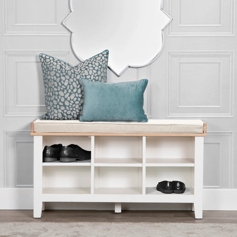 Earlham White Painted & Oak Hall Bench