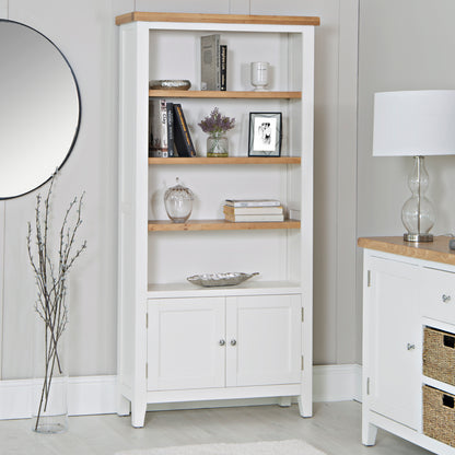 Earlham White Painted & Oak Large Bookcase