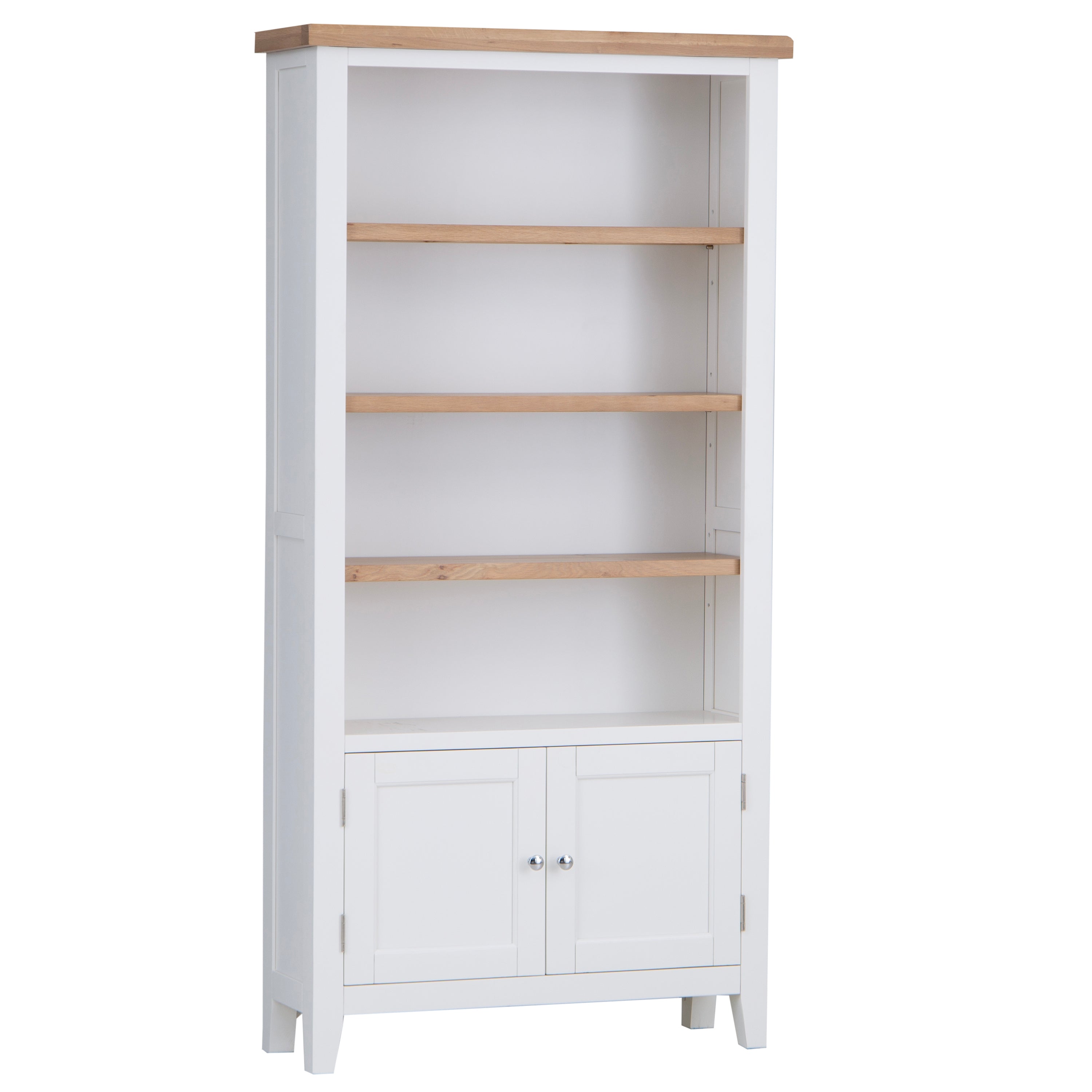 Earlham White Painted & Oak Large Bookcase