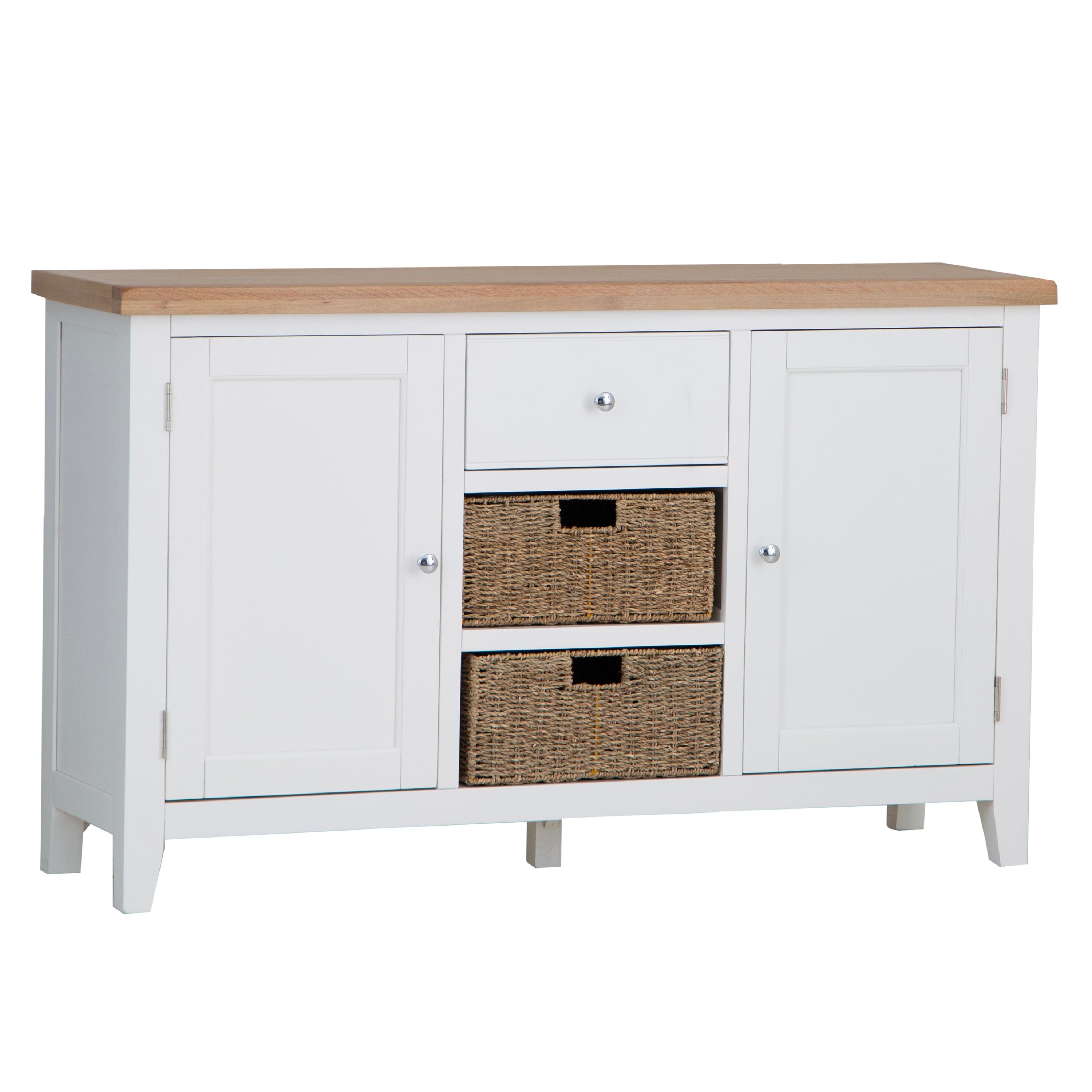 Earlham White Painted & Oak Large Sideboard