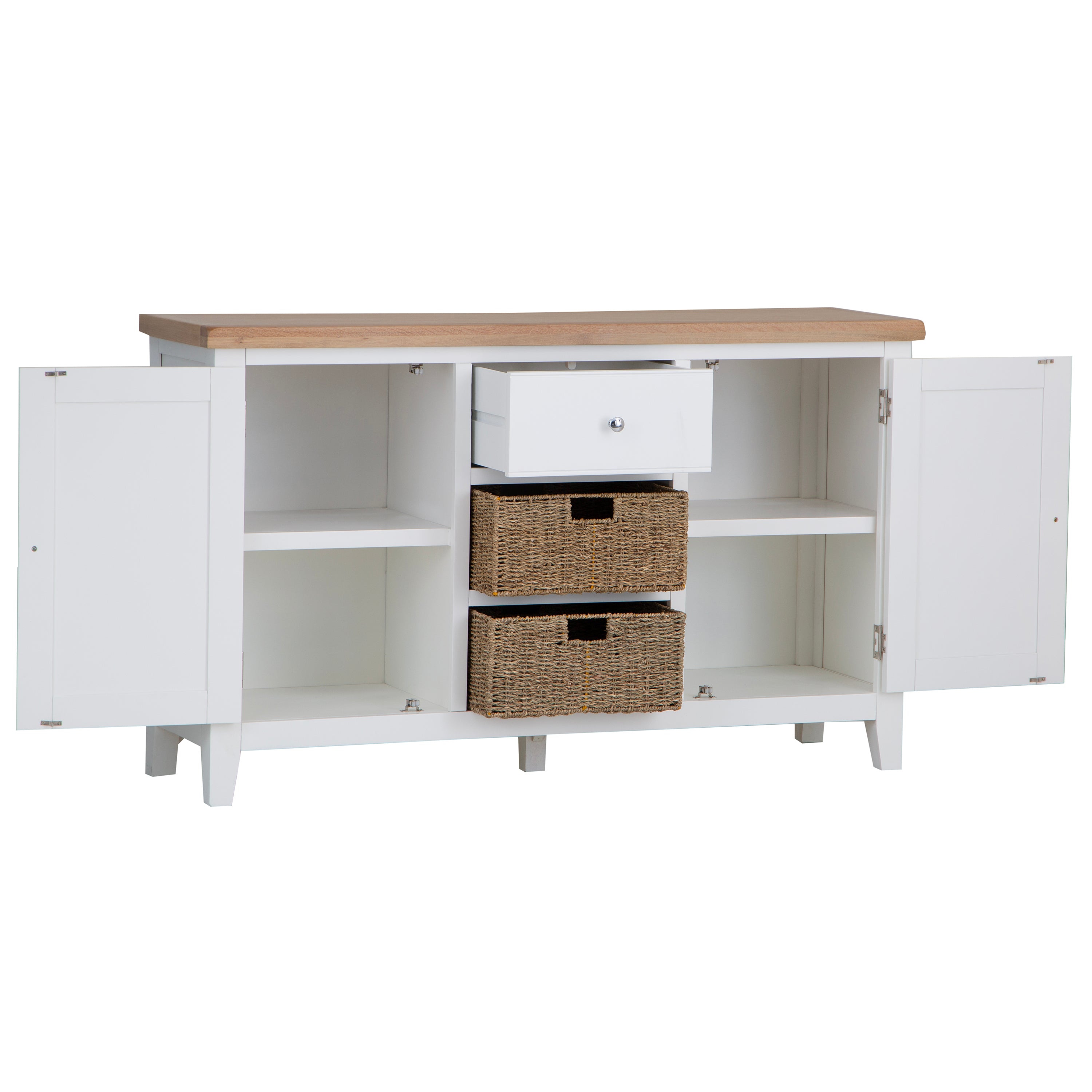 Earlham White Painted & Oak Large Sideboard