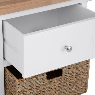 Earlham White Painted & Oak Large Sideboard