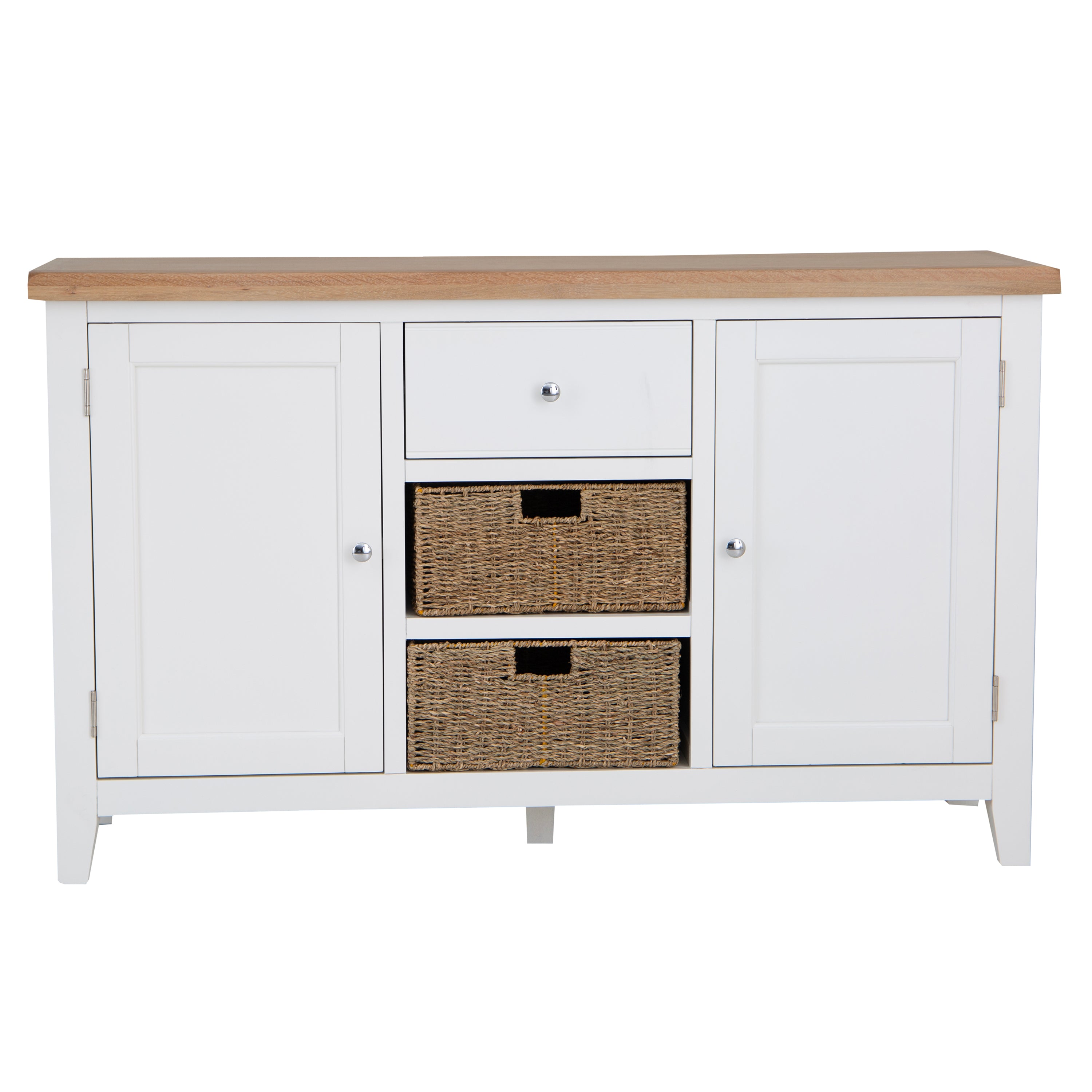 Earlham White Painted & Oak Large Sideboard