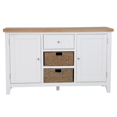 Earlham White Painted & Oak Large Sideboard