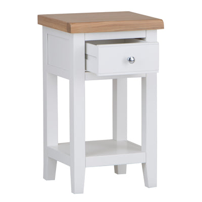 Earlham White Painted & Oak Lamp Table