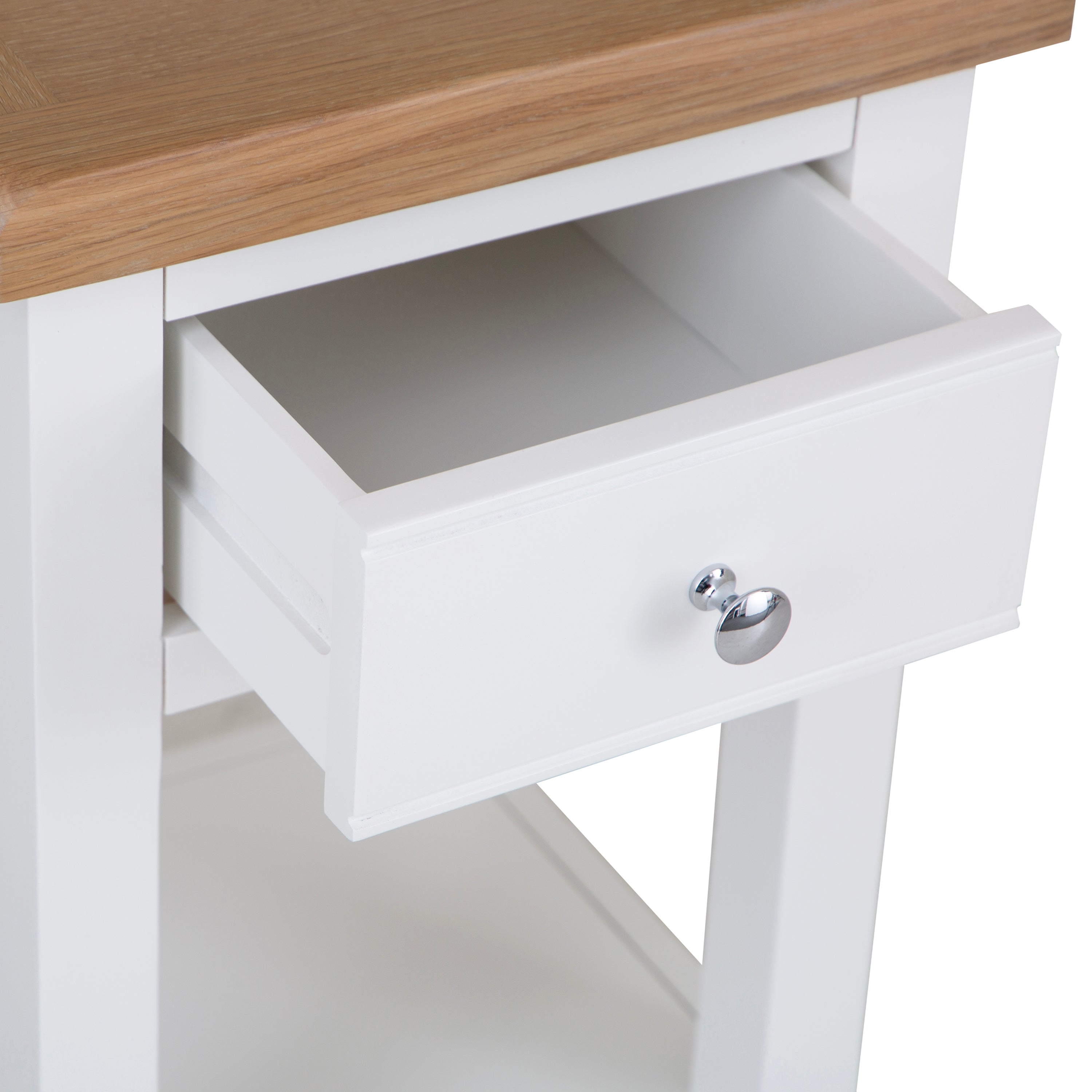 Earlham White Painted & Oak Lamp Table