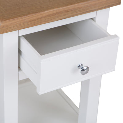 Earlham White Painted & Oak Lamp Table