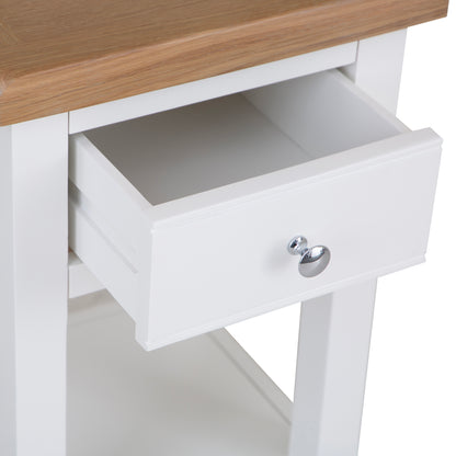 Earlham White Painted & Oak Lamp Table