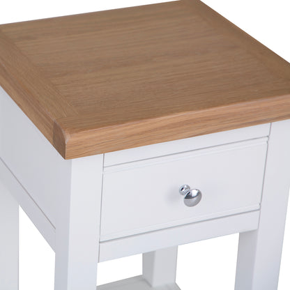 Earlham White Painted & Oak Lamp Table
