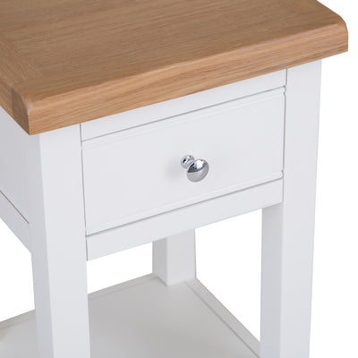 Earlham White Painted & Oak Lamp Table