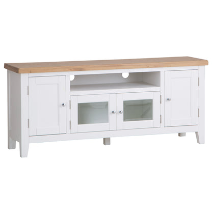 Earlham White Painted & Oak Large TV Unit