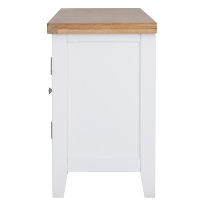 Earlham White Painted & Oak Large TV Unit