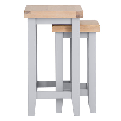 Earlham Grey Painted & Oak Nest of 2 Tables