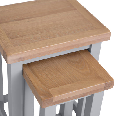 Earlham Grey Painted & Oak Nest of 2 Tables