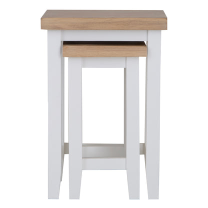 Earlham White Painted & Oak Nest of 2 Tables