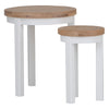 Earlham White Painted & Oak Round Nest Of 2 Tables