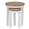 Earlham White Painted & Oak Round Nest Of 2 Tables
