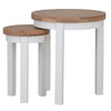Earlham White Painted & Oak Round Nest Of 2 Tables