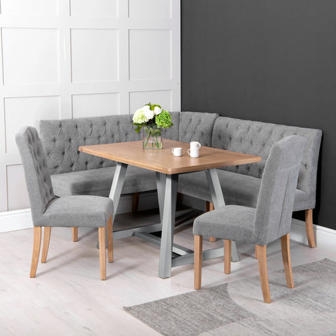 Earlham Grey Painted & Oak Fixed Top Dining Table