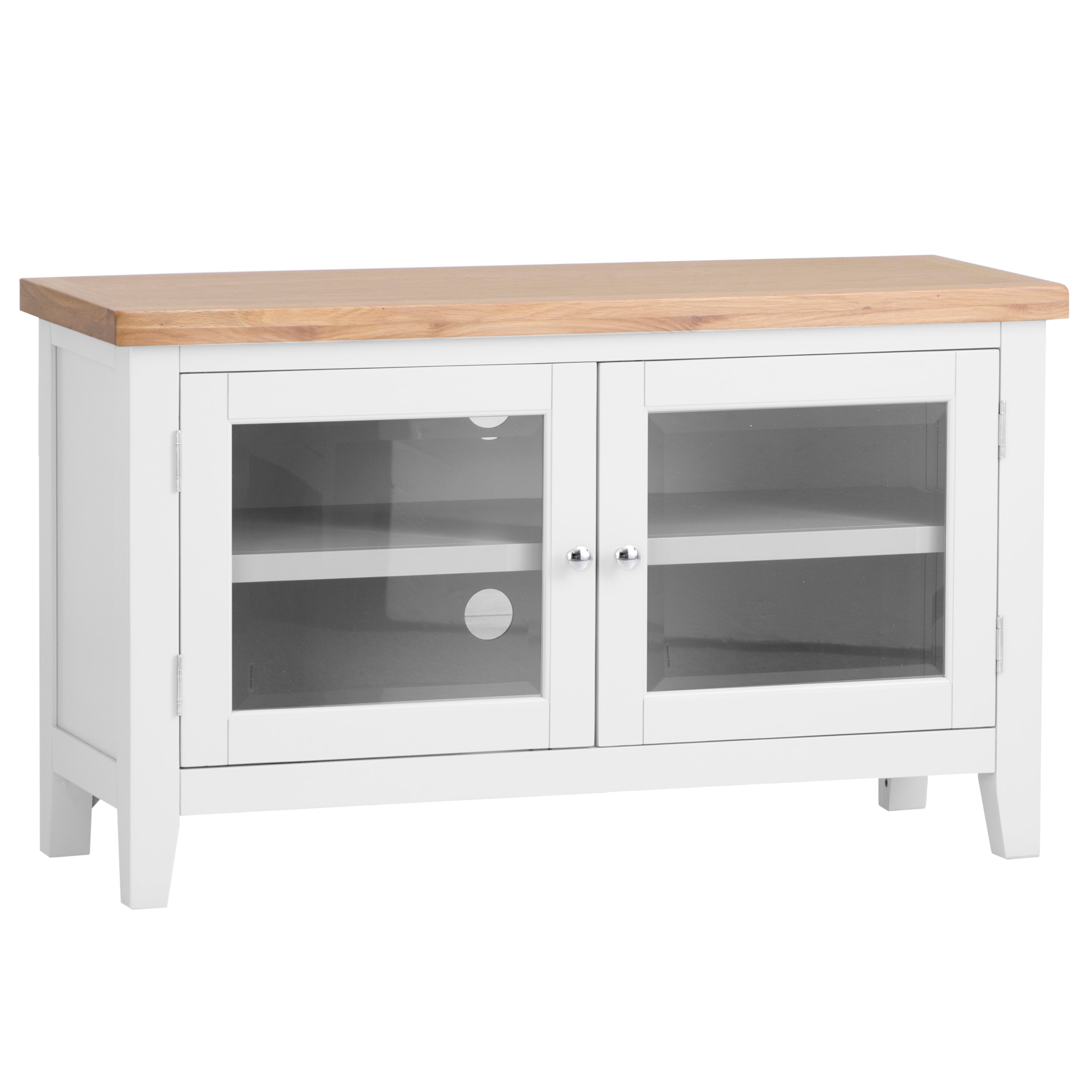 Earlham White Painted & Oak Standard TV Unit