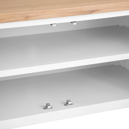 Earlham White Painted & Oak Standard TV Unit