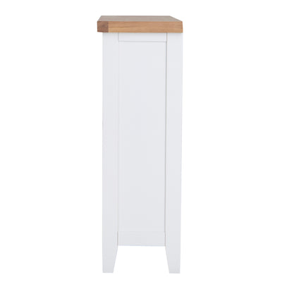 Earlham White Painted & Oak Small Wide Bookcase