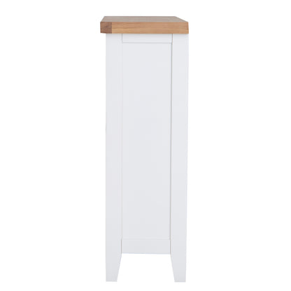Earlham White Painted & Oak Small Wide Bookcase
